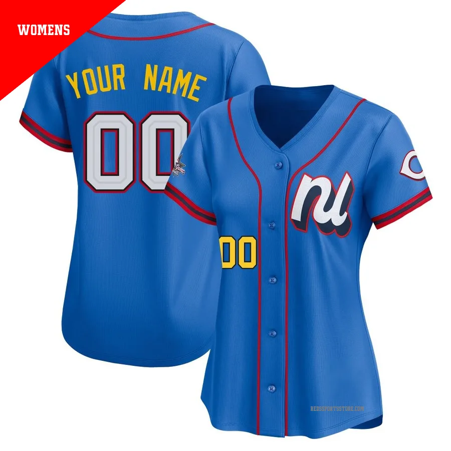 Cincinnati Reds ＃00 Custom Women's Blue Limited National League 2025 All-Star Edition Jersey