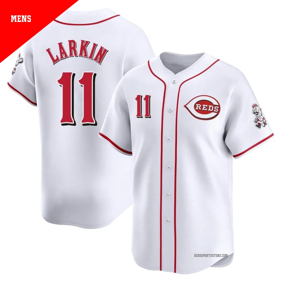 Cincinnati Reds ＃11 Barry Larkin Men's White Limited Home Jersey