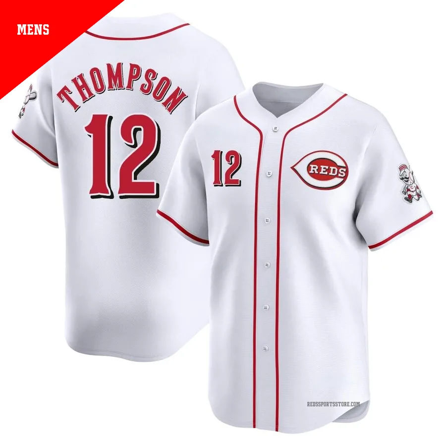 Cincinnati Reds ＃12 Bubba Thompson Men's White Limited Home Jersey