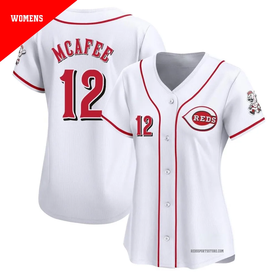 Cincinnati Reds ＃12 Quincy Mcafee Women's White Limited Home Jersey