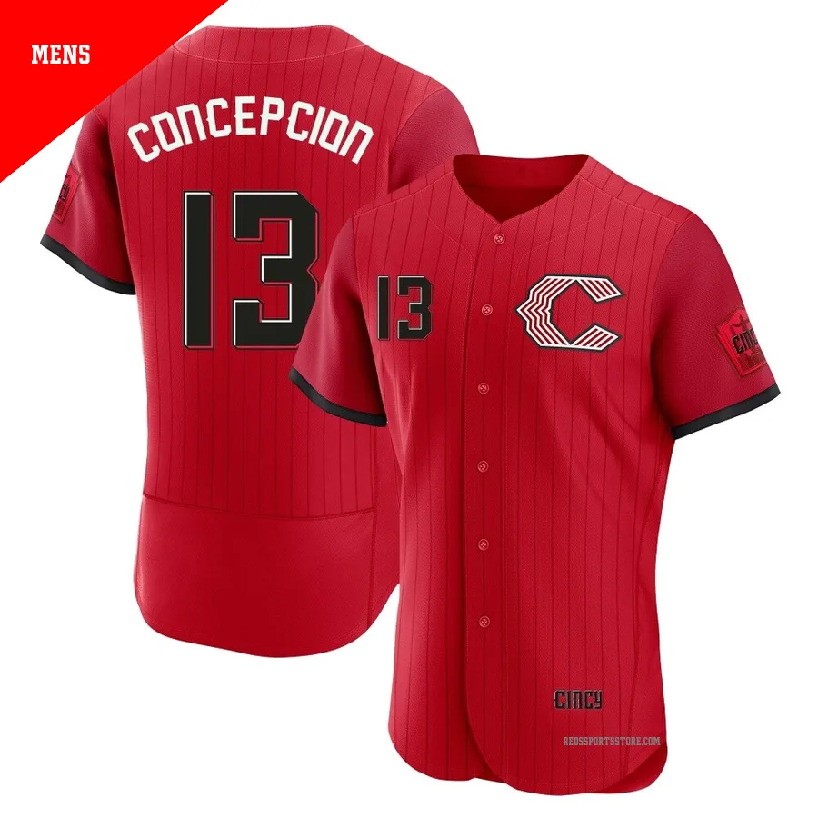 Cincinnati Reds ＃13 Dave Concepcion Men's Red Authentic 2026 City Connect Stadium Jersey