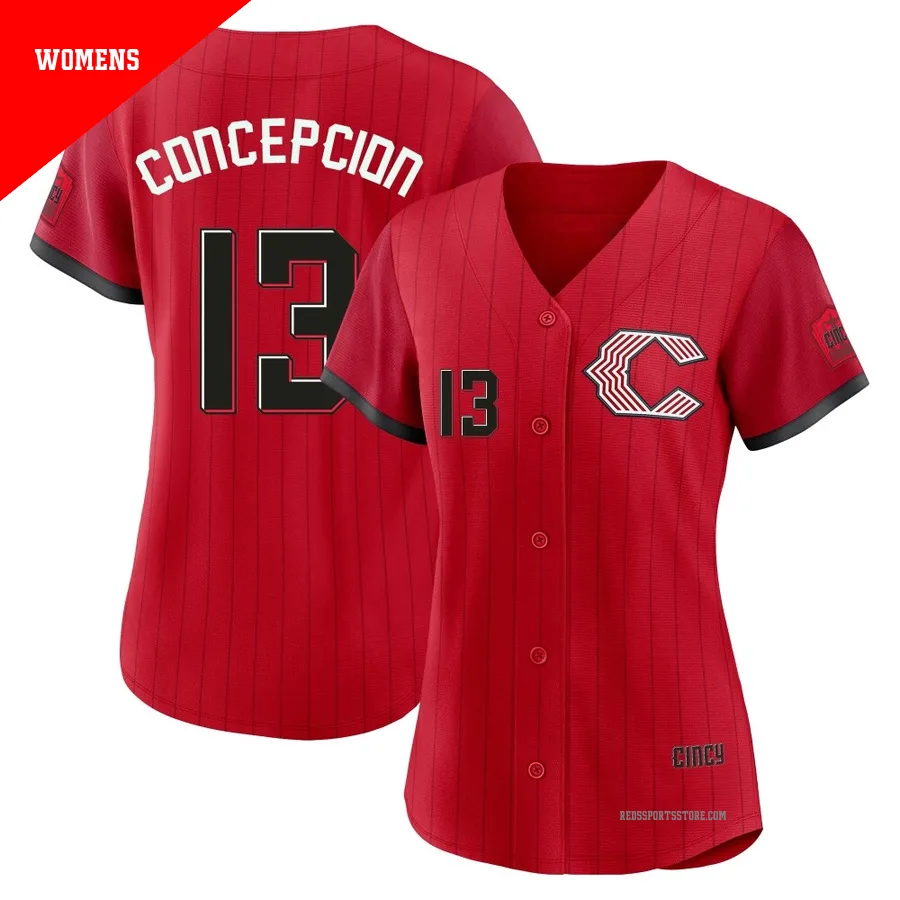 Cincinnati Reds ＃13 Dave Concepcion Women's Red Limited 2026 City Connect Stadium Jersey