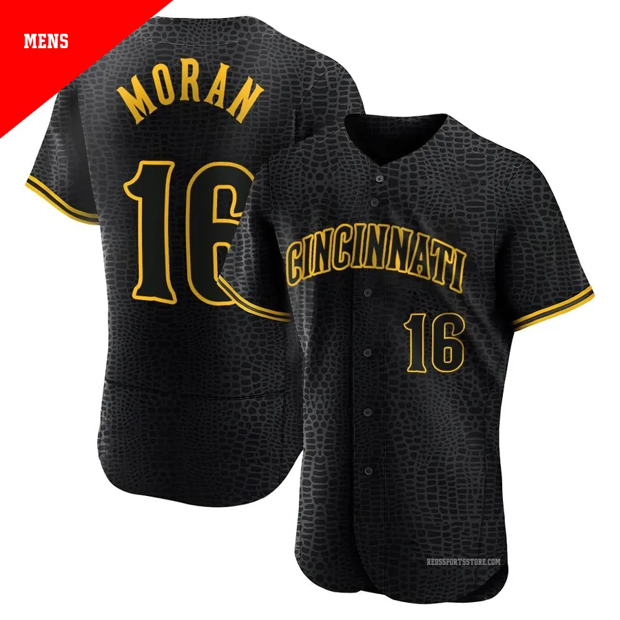 Cincinnati Reds ＃16 Colin Moran Men's Black Authentic Snake Skin City Jersey