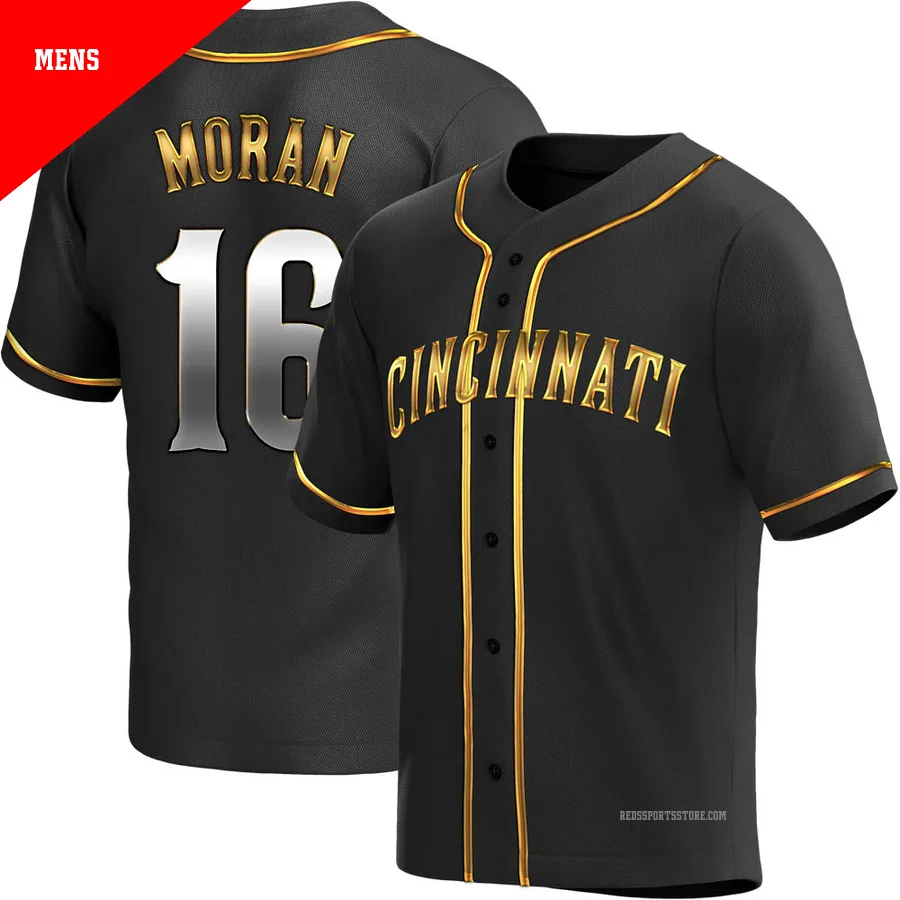 Cincinnati Reds ＃16 Colin Moran Men's Gold Replica Black en Alternate Jersey