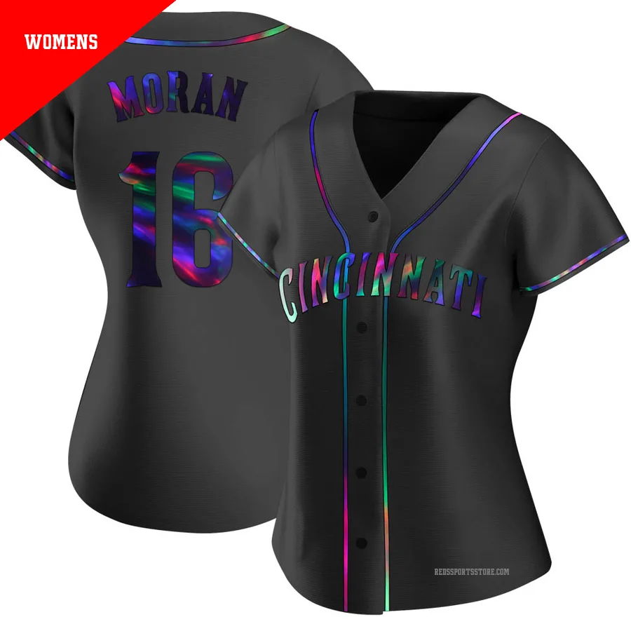 Cincinnati Reds ＃16 Colin Moran Women's Black Replica Holographic Alternate Jersey