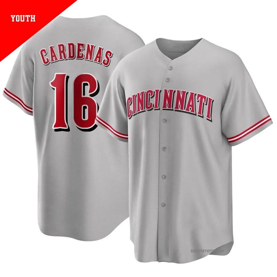 Cincinnati Reds ＃16 Leo Cardenas Youth Gray Replica Road Jersey
