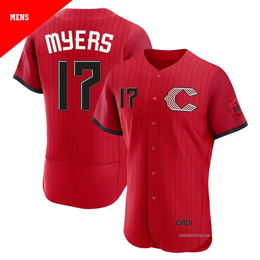 Cincinnati Reds ＃17 Dane Myers Men's Red Authentic 2026 City Connect Stadium Jersey