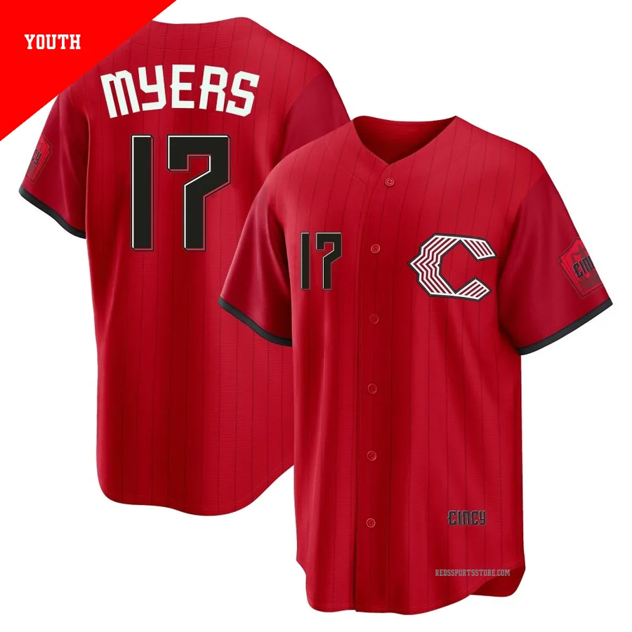 Cincinnati Reds ＃17 Dane Myers Youth Red Limited 2026 City Connect Stadium Jersey