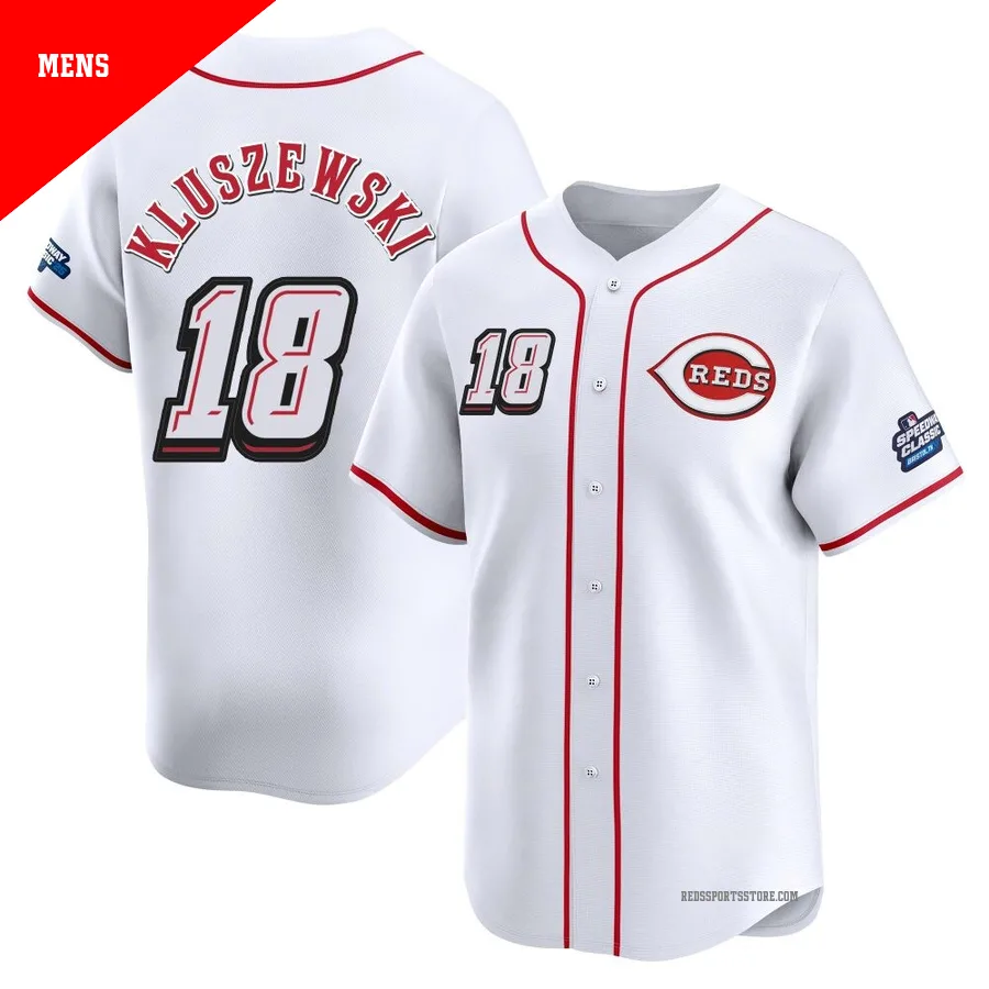 Cincinnati Reds ＃18 Ted Kluszewski Men's White Limited 2025 Speedway Classic Alternate Jersey