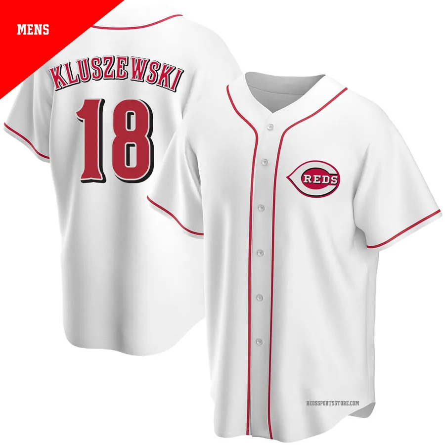 Cincinnati Reds ＃18 Ted Kluszewski Men's White Replica Home Jersey