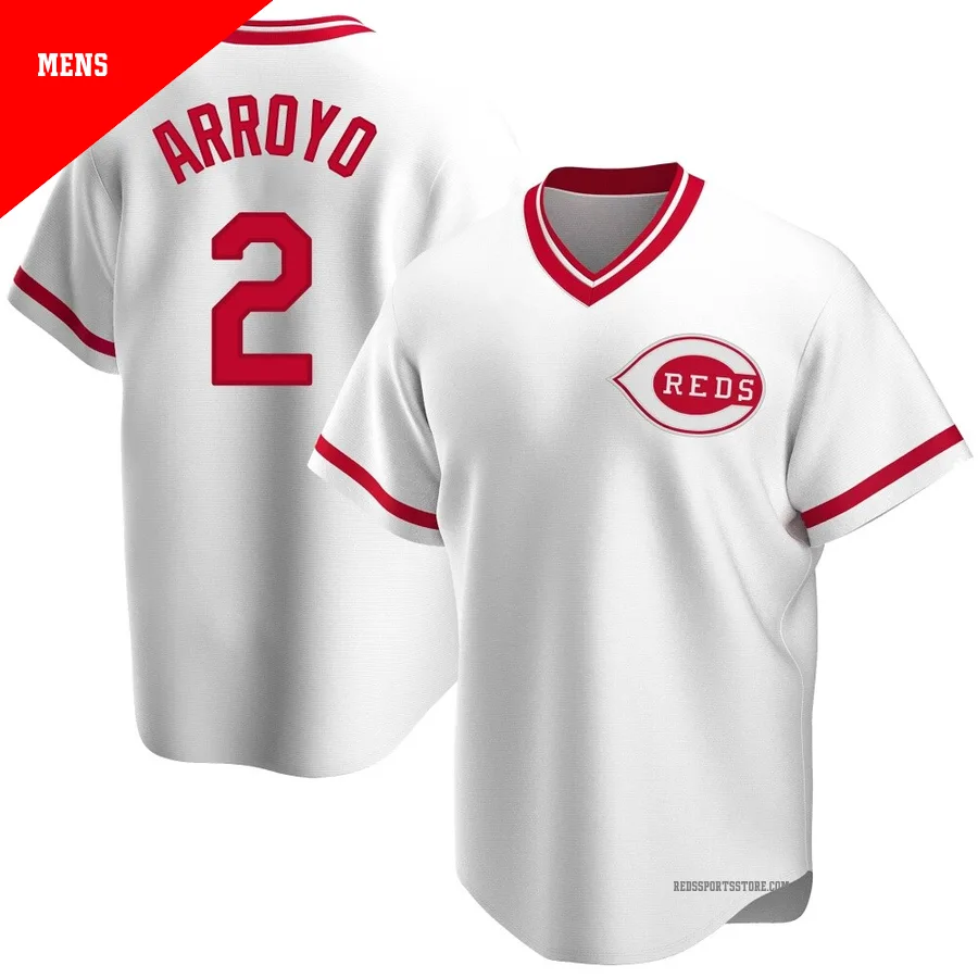 Cincinnati Reds ＃2 Edwin Arroyo Men's White Replica Home Cooperstown Collection Jersey