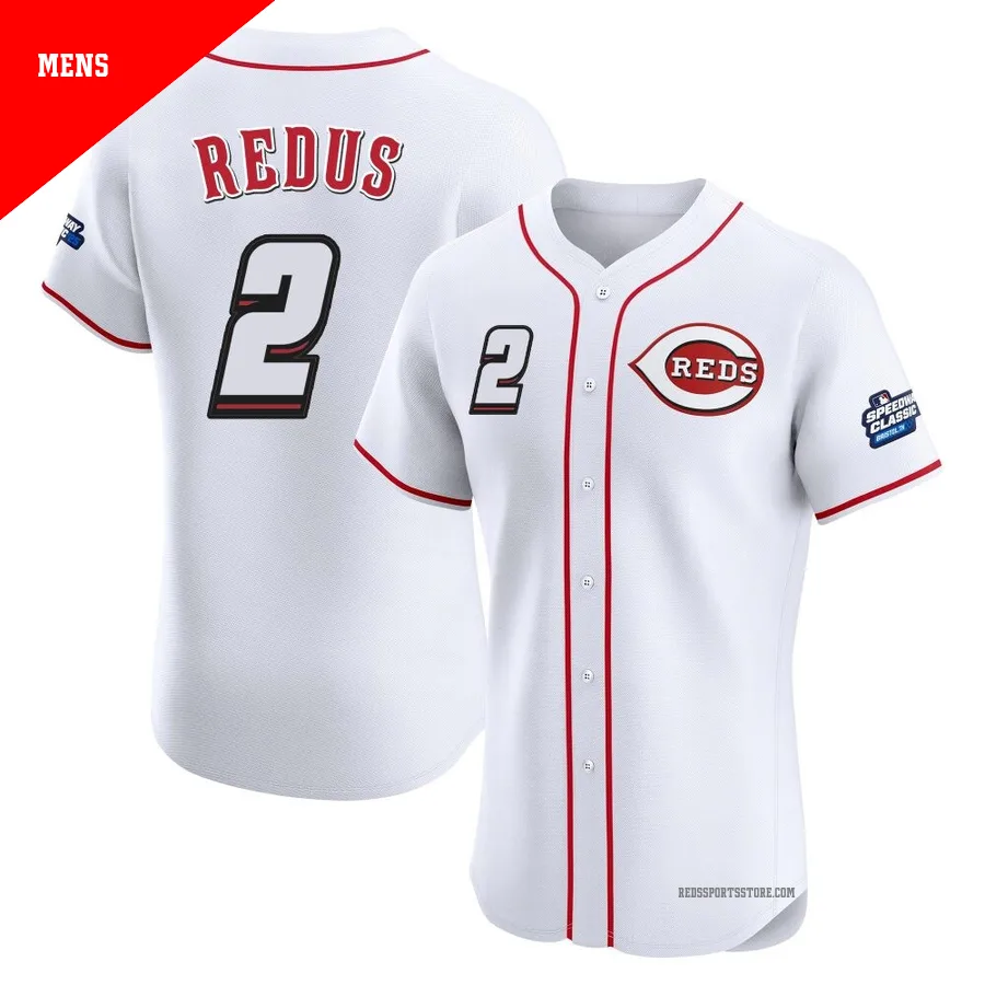 Cincinnati Reds ＃2 Gary Redus Men's White Elite 2025 Speedway Classic Alternate Jersey