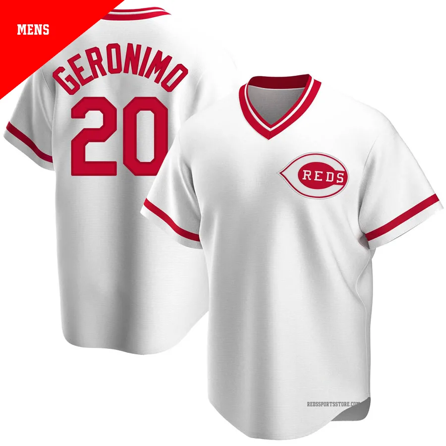 Cincinnati Reds ＃20 Cesar Geronimo Men's White Replica Home Cooperstown Collection Jersey