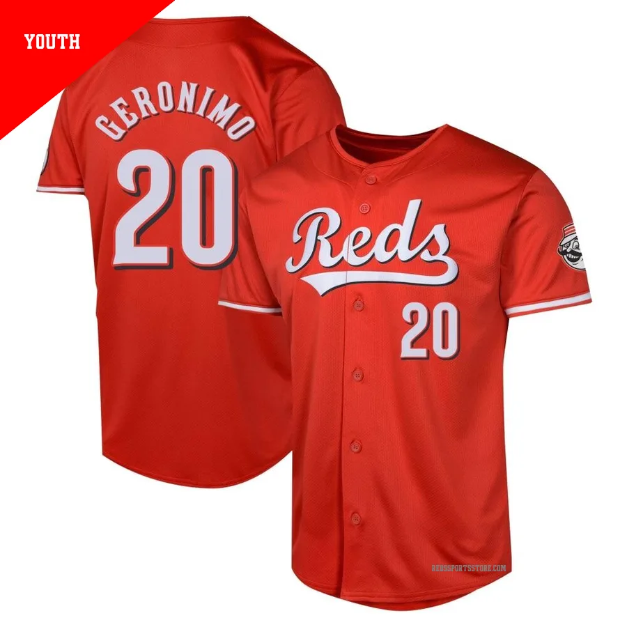 Cincinnati Reds ＃20 Cesar Geronimo Youth Red Limited Alternate Jersey
