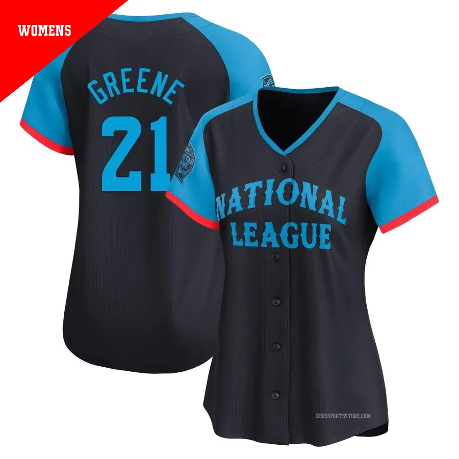 Cincinnati Reds ＃21 Hunter Greene Women's Navy Limited National League 2024 All-Star Game Jersey