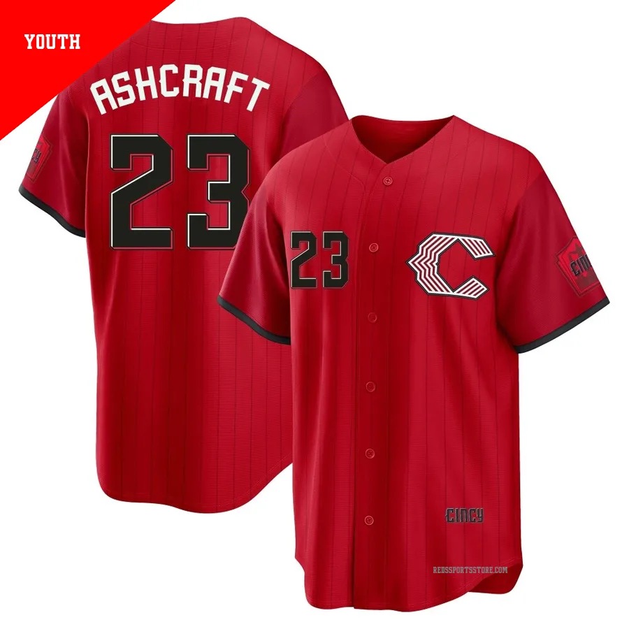 Cincinnati Reds ＃23 Graham Ashcraft Youth Red Limited 2026 City Connect Stadium Jersey