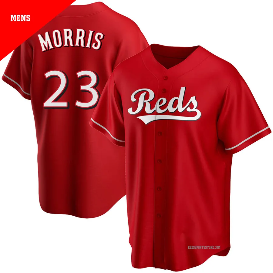 Cincinnati Reds ＃23 Hal Morris Men's Red Replica Alternate Jersey