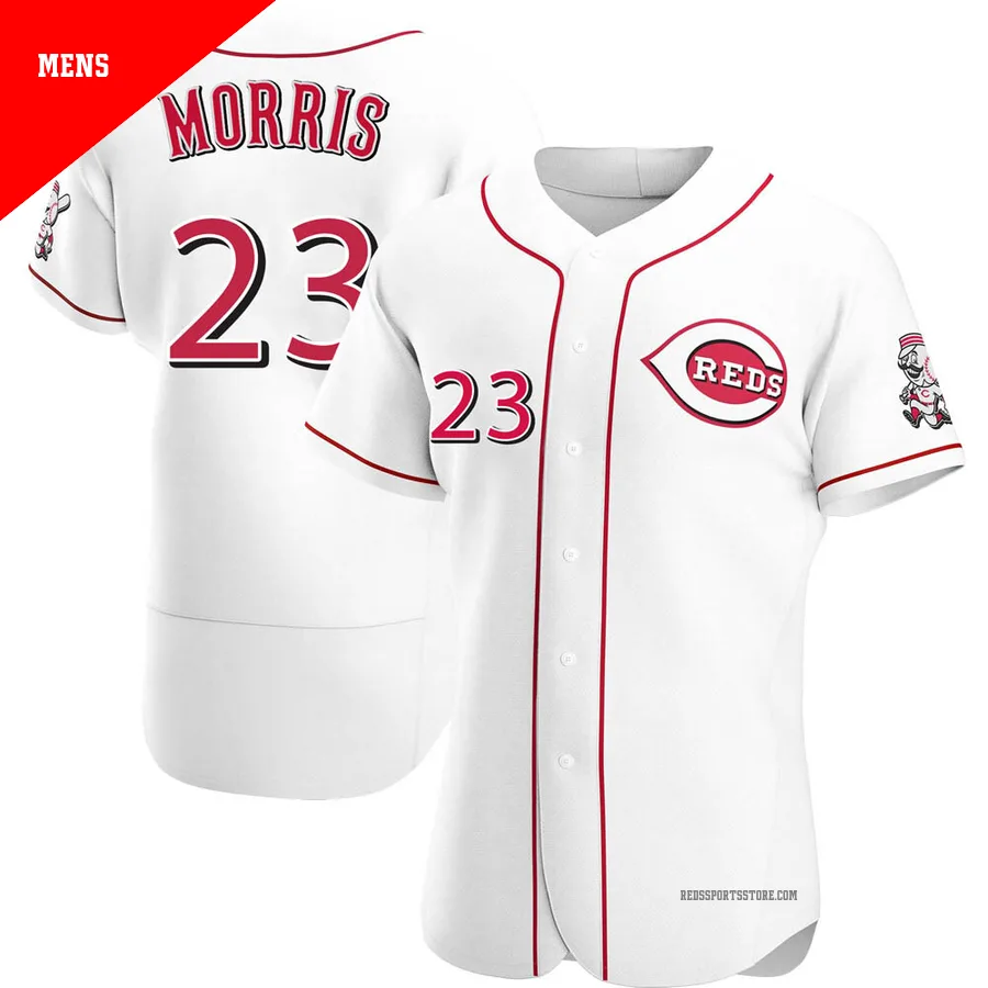 Cincinnati Reds ＃23 Hal Morris Men's White Authentic Home Jersey