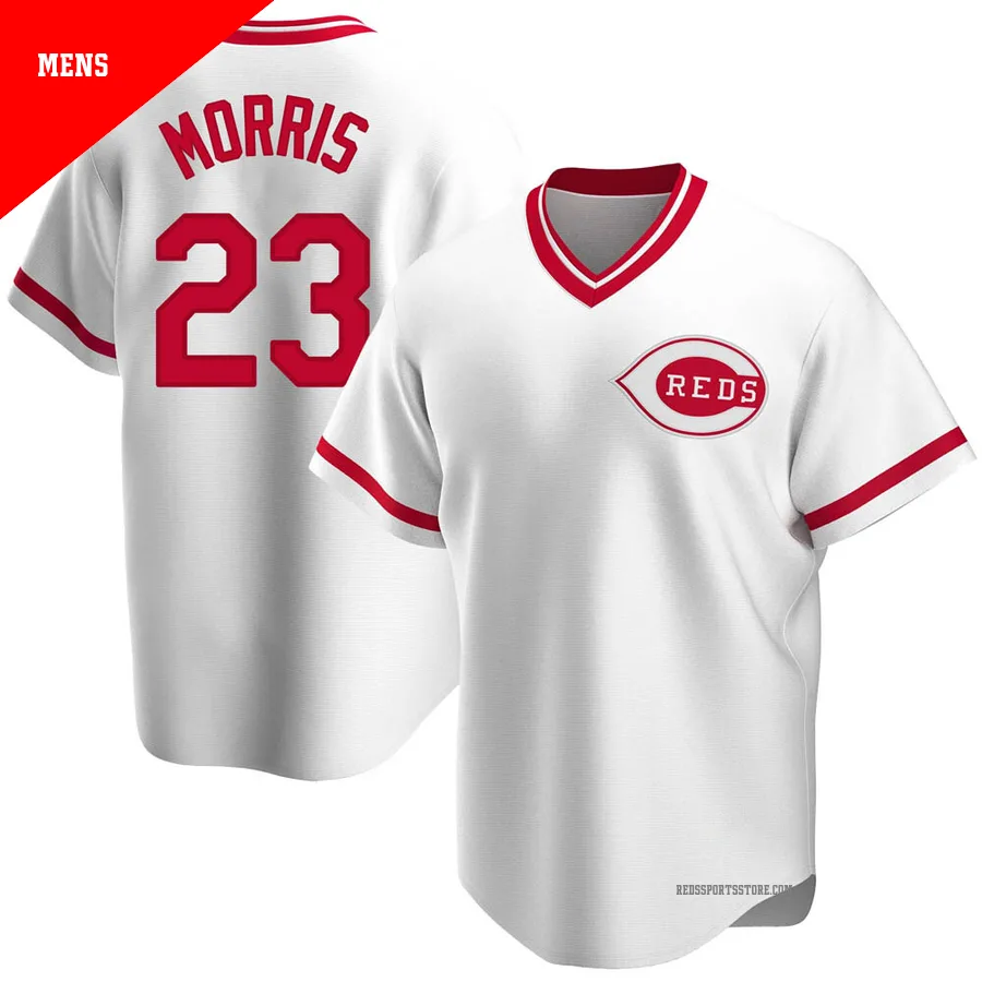 Cincinnati Reds ＃23 Hal Morris Men's White Replica Home Cooperstown Collection Jersey