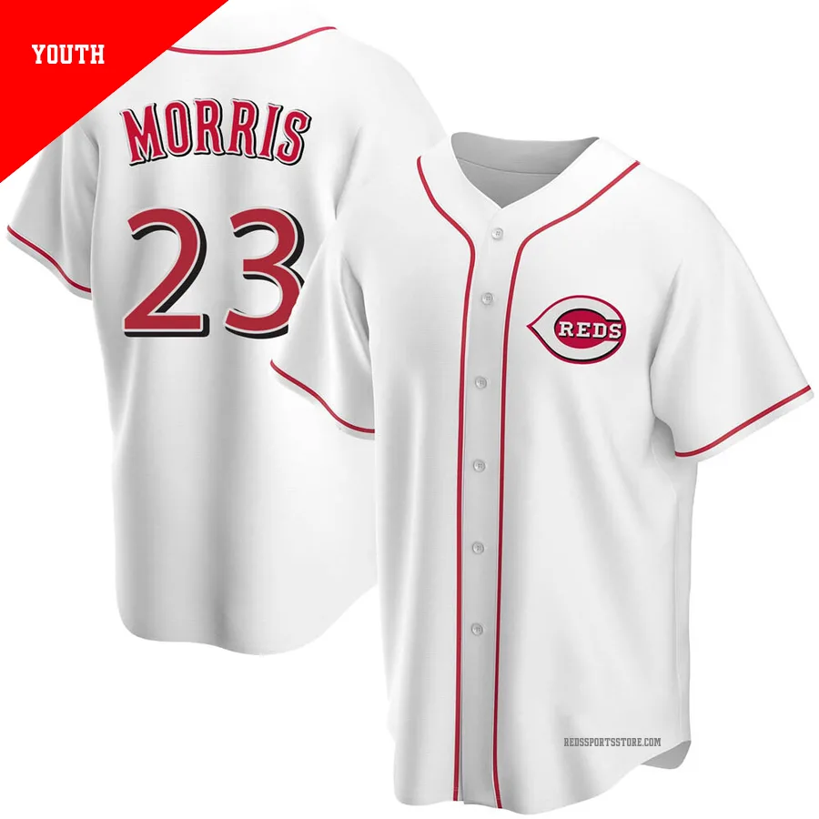 Cincinnati Reds ＃23 Hal Morris Youth White Replica Home Jersey