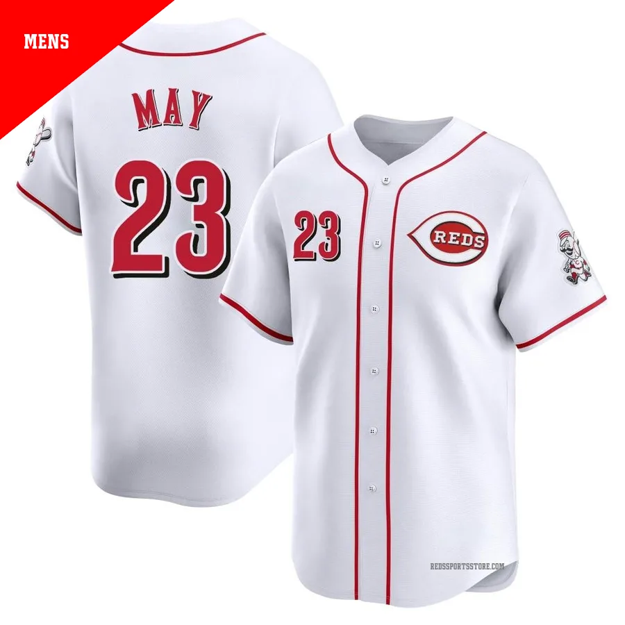 Cincinnati Reds ＃23 Lee May Men's White Limited Home Jersey