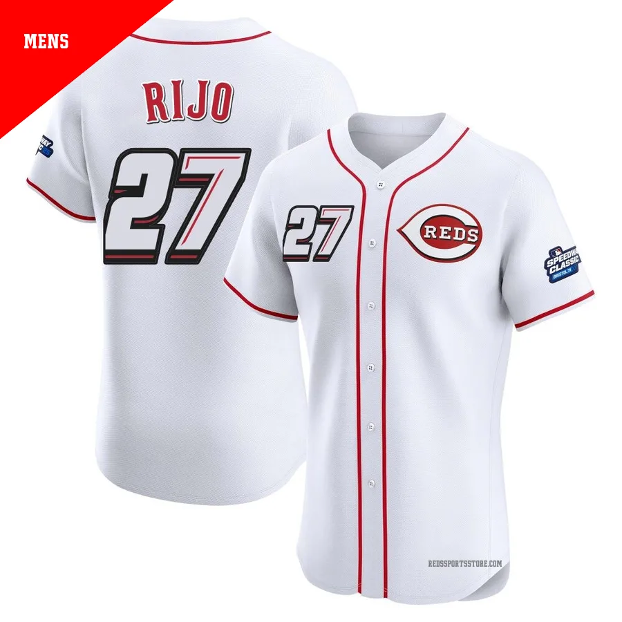 Cincinnati Reds ＃27 Jose Rijo Men's White Elite 2025 Speedway Classic Alternate Jersey