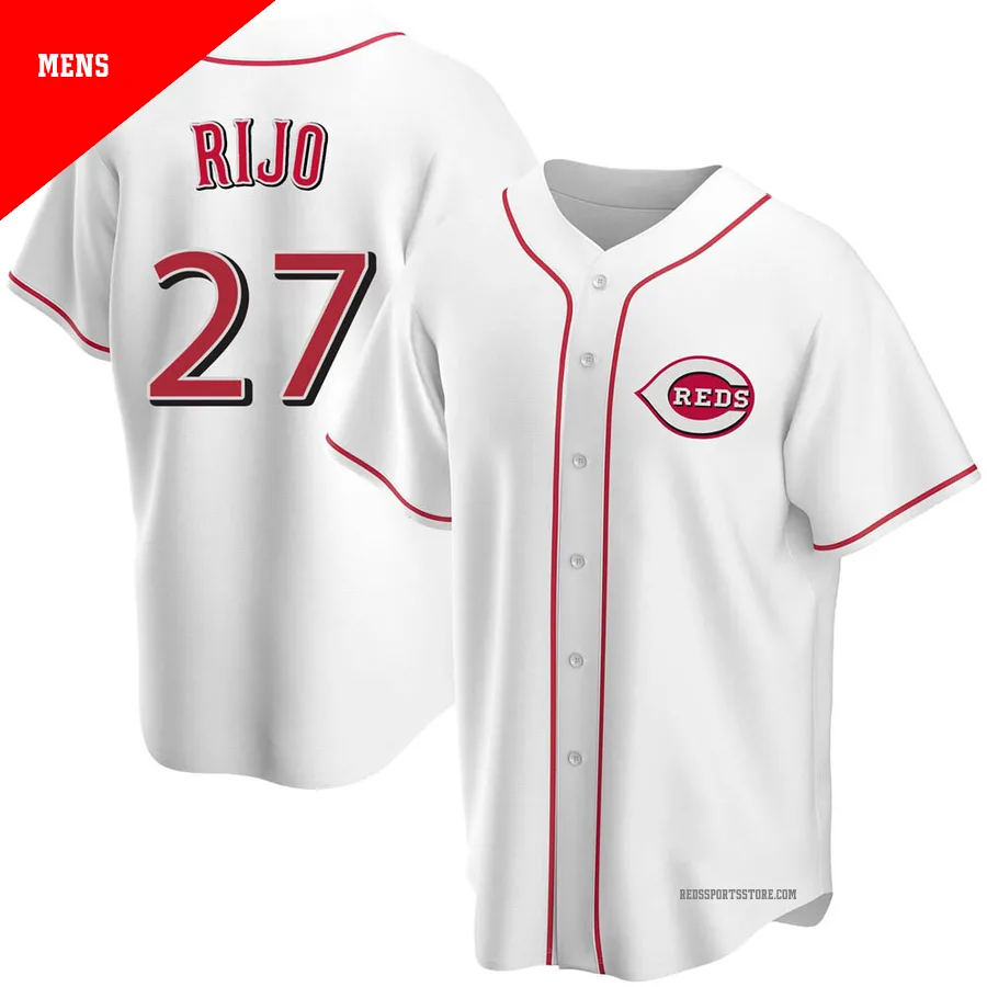 Cincinnati Reds ＃27 Jose Rijo Men's White Replica Home Jersey