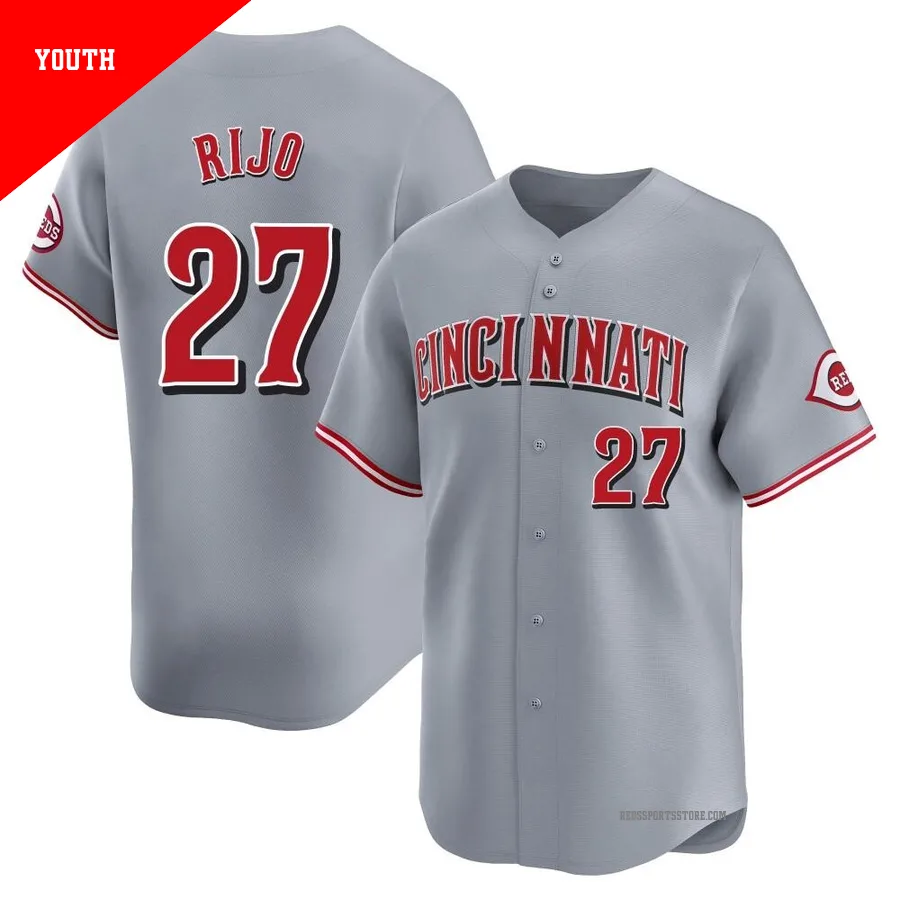 Cincinnati Reds ＃27 Jose Rijo Youth Gray Limited Away Jersey