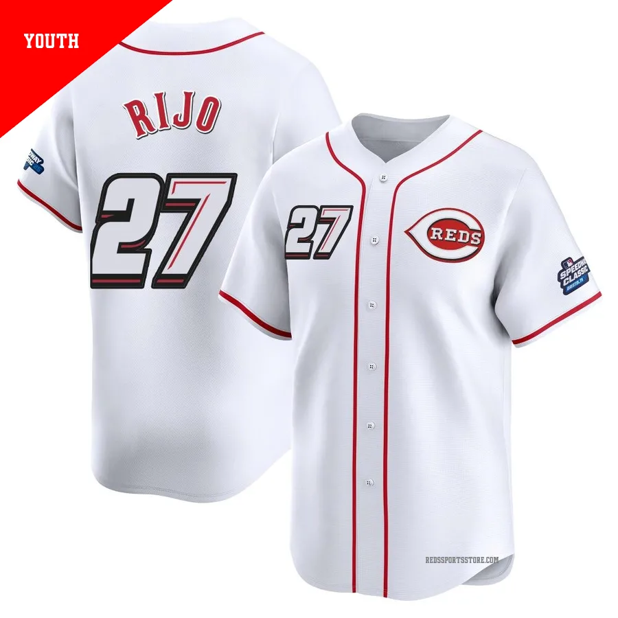 Cincinnati Reds ＃27 Jose Rijo Youth White Limited 2025 Speedway Classic Alternate Jersey