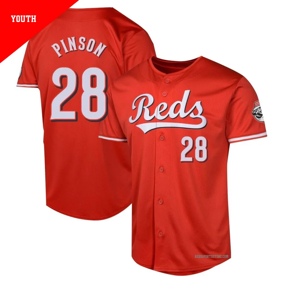 Cincinnati Reds ＃28 Vada Pinson Youth Red Limited Alternate Jersey