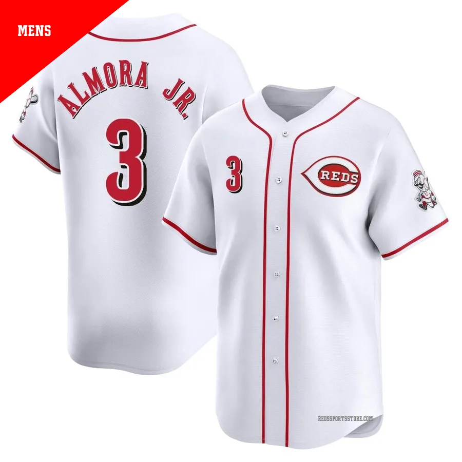 Cincinnati Reds ＃3 Albert Almora Jr. Men's White Limited Home Jersey