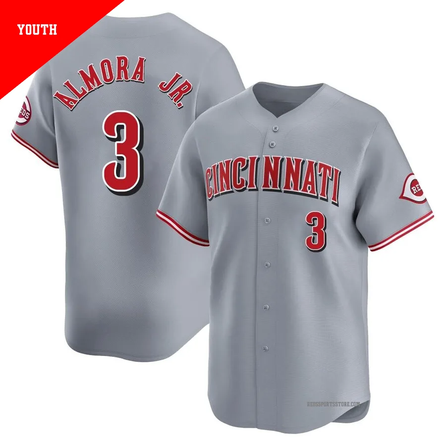 Cincinnati Reds ＃3 Albert Almora Jr. Youth Gray Limited Away Jersey