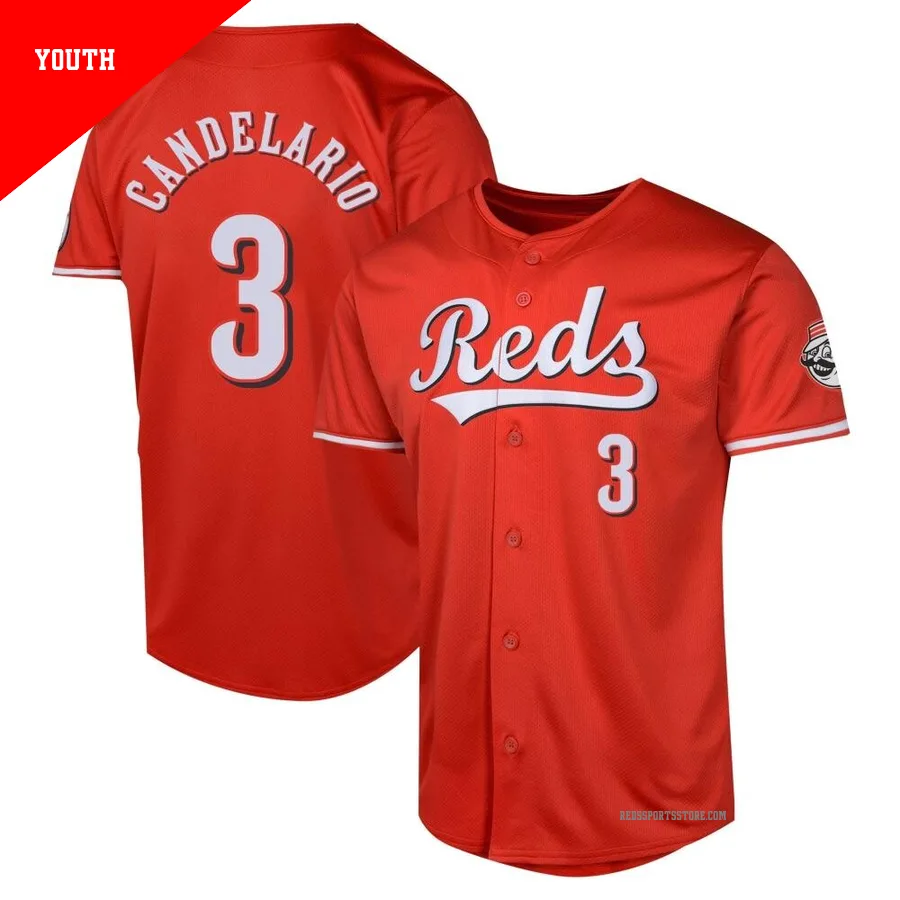 Cincinnati Reds ＃3 Jeimer Candelario Youth Red Limited Alternate Jersey