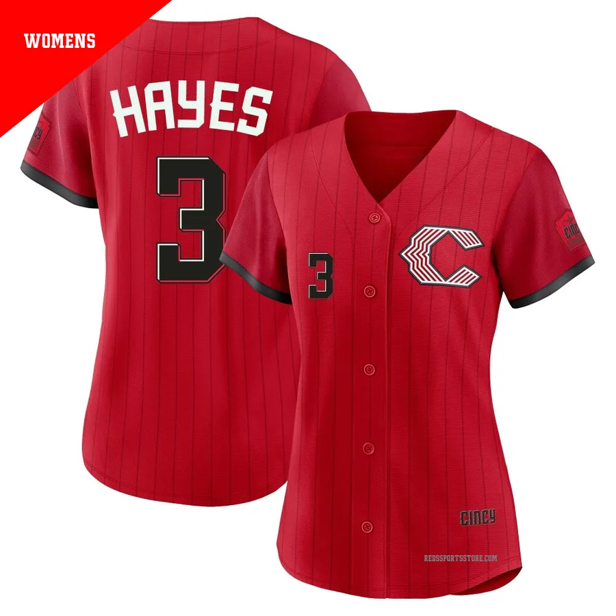 Cincinnati Reds ＃3 Ke'Bryan Hayes Women's Red Limited 2026 City Connect Stadium Jersey