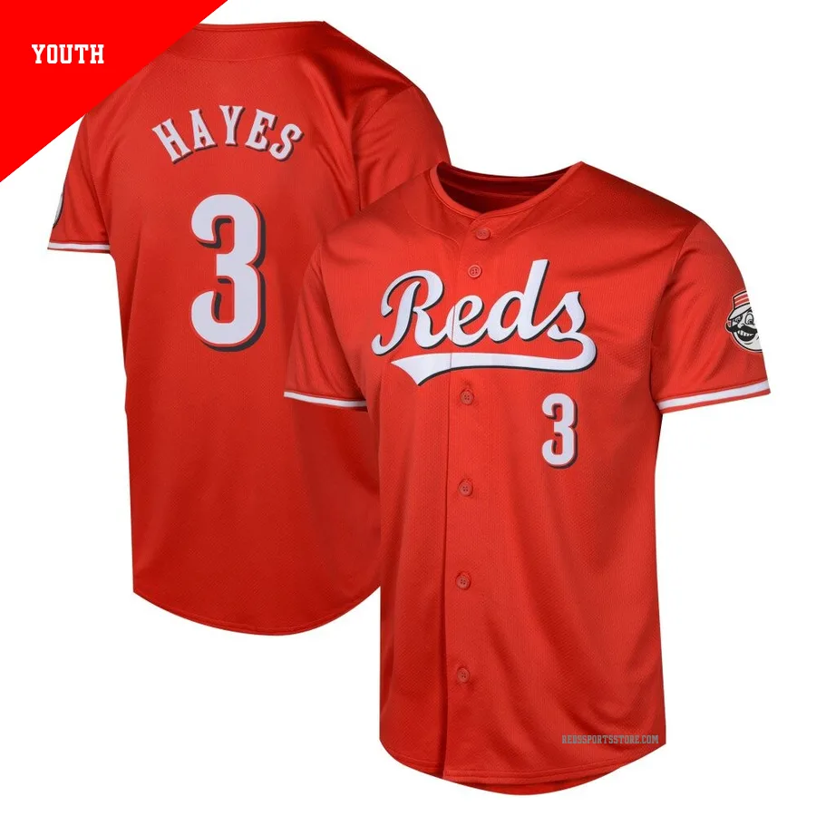 Cincinnati Reds ＃3 Ke'Bryan Hayes Youth Red Limited Alternate Jersey