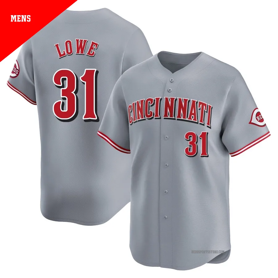 Cincinnati Reds ＃31 Nathaniel Lowe Men's Gray Limited Away Jersey