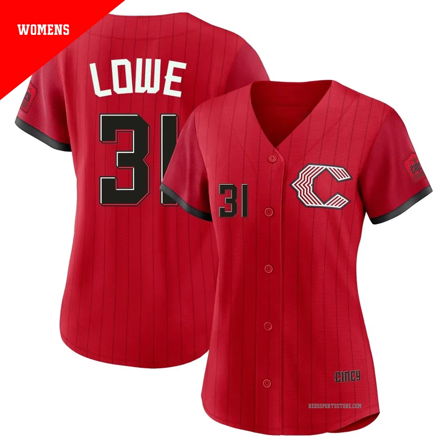 Cincinnati Reds ＃31 Nathaniel Lowe Women's Red Limited 2026 City Connect Stadium Jersey