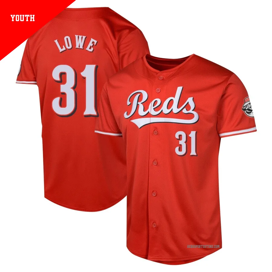 Cincinnati Reds ＃31 Nathaniel Lowe Youth Red Limited Alternate Jersey