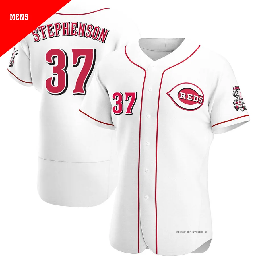 Cincinnati Reds ＃37 Tyler Stephenson Men's White Authentic Home Jersey