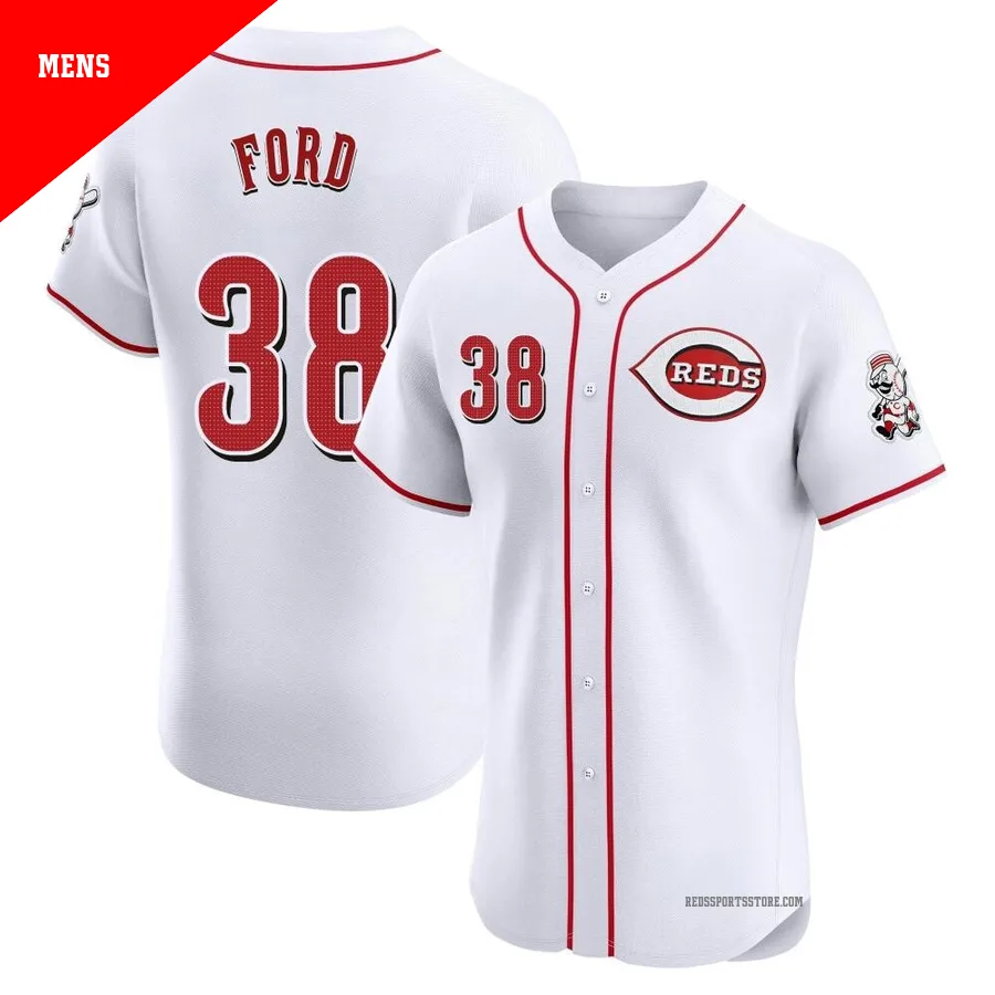 Cincinnati Reds ＃38 Mike Ford Men's White Elite Home Jersey