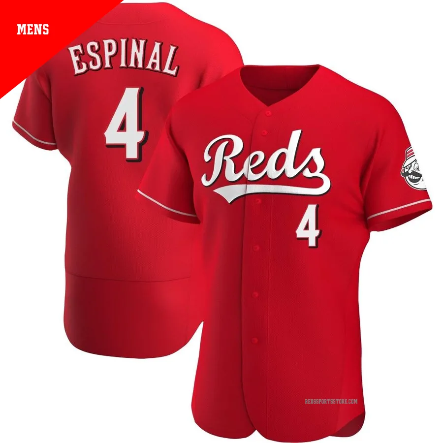 Cincinnati Reds ＃4 Santiago Espinal Men's Red Authentic Alternate Jersey