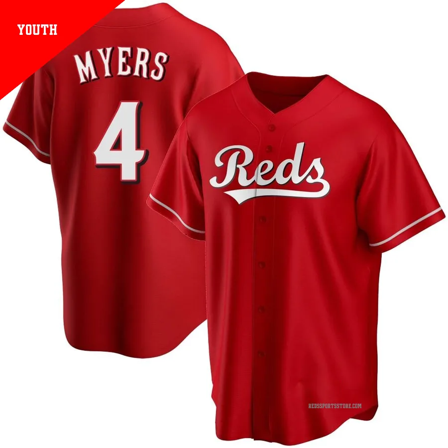 Cincinnati Reds ＃4 Wil Myers Youth Red Replica Alternate Jersey