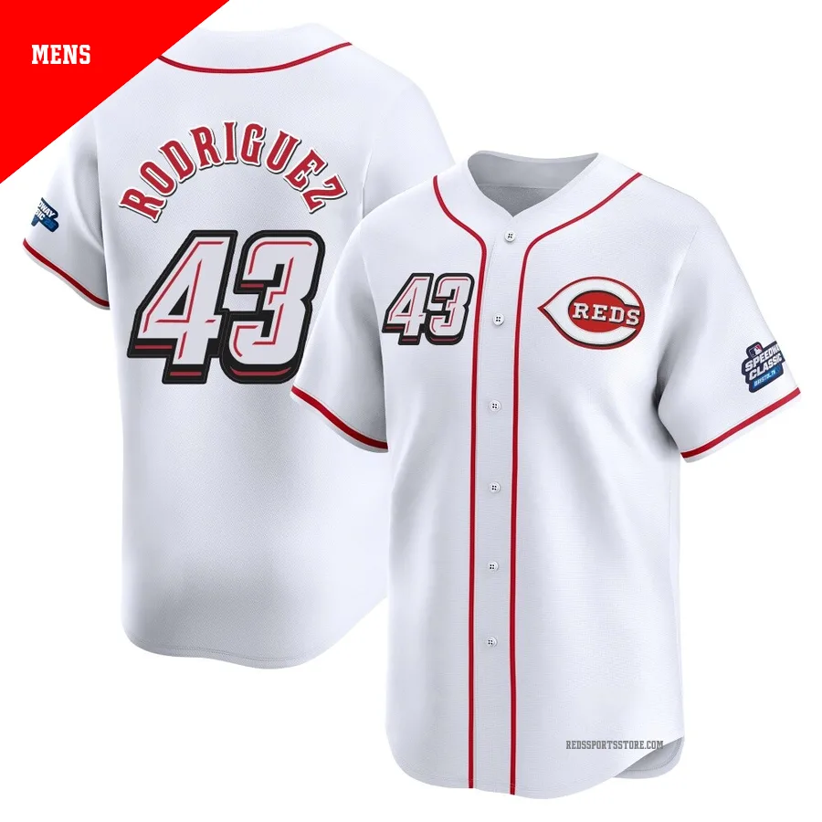 Cincinnati Reds ＃43 Hector Rodriguez Men's White Limited 2025 Speedway Classic Alternate Jersey