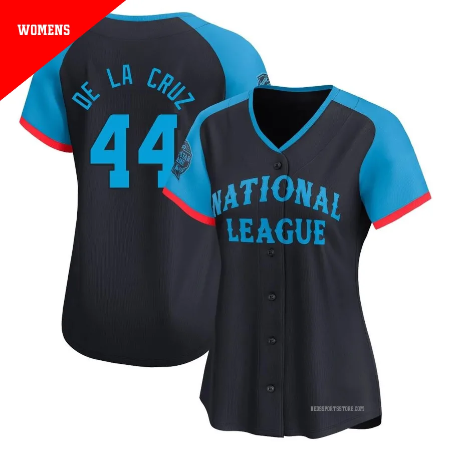 Cincinnati Reds ＃44 Elly De La Cruz Women's Navy Limited National League 2024 All-Star Game Jersey
