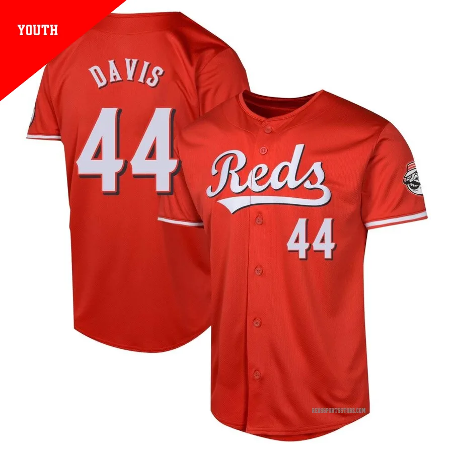 Cincinnati Reds ＃44 Eric Davis Youth Red Limited Alternate Jersey