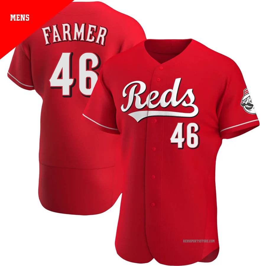 Cincinnati Reds ＃46 Buck Farmer Men's Red Authentic Alternate Jersey