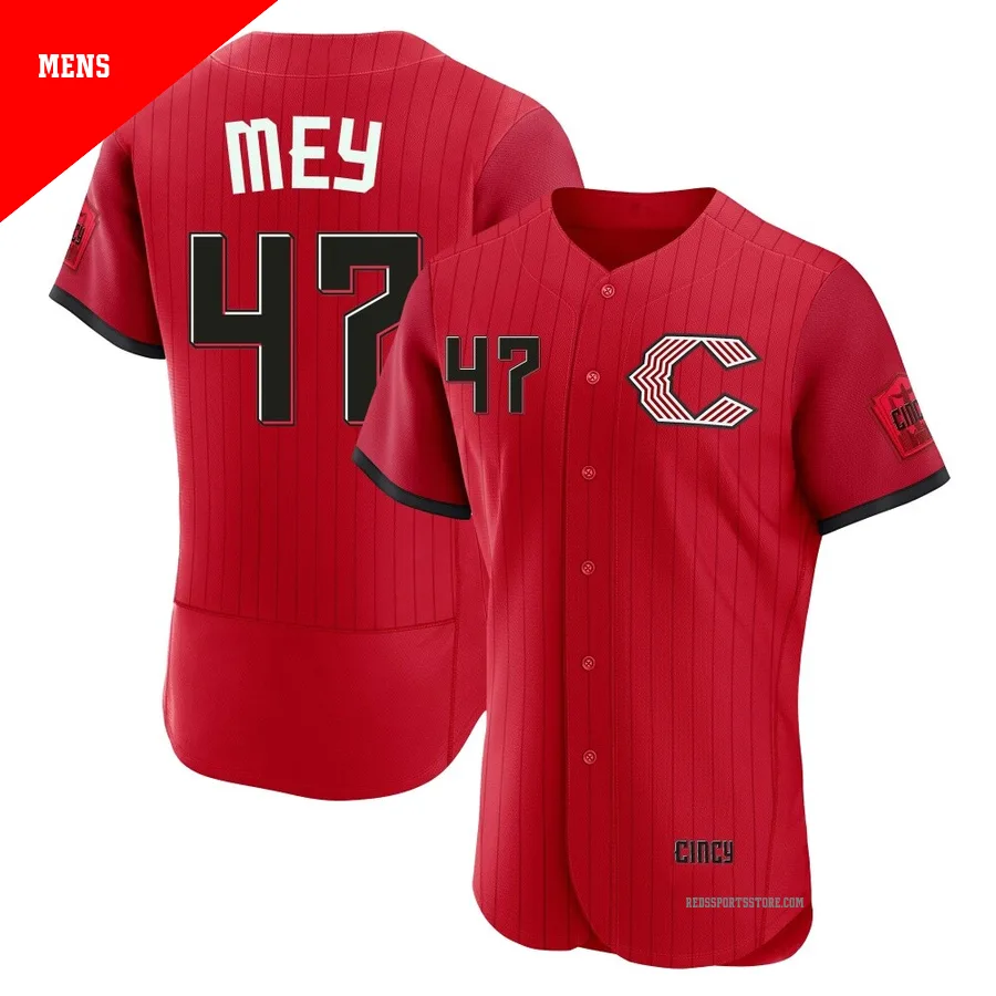 Cincinnati Reds ＃47 Luis Mey Men's Red Authentic 2026 City Connect Stadium Jersey
