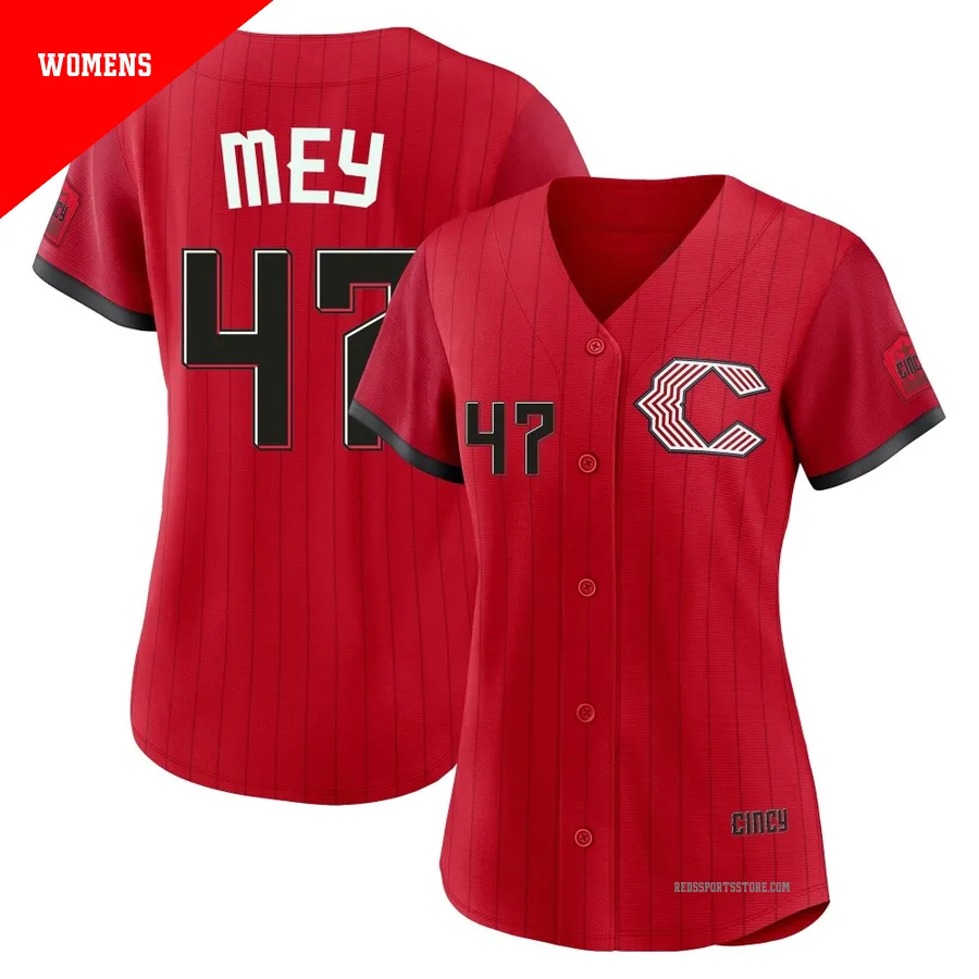 Cincinnati Reds ＃47 Luis Mey Women's Red Limited 2026 City Connect Stadium Jersey
