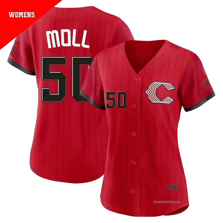 Cincinnati Reds ＃50 Sam Moll Women's Red Limited 2026 City Connect Stadium Jersey