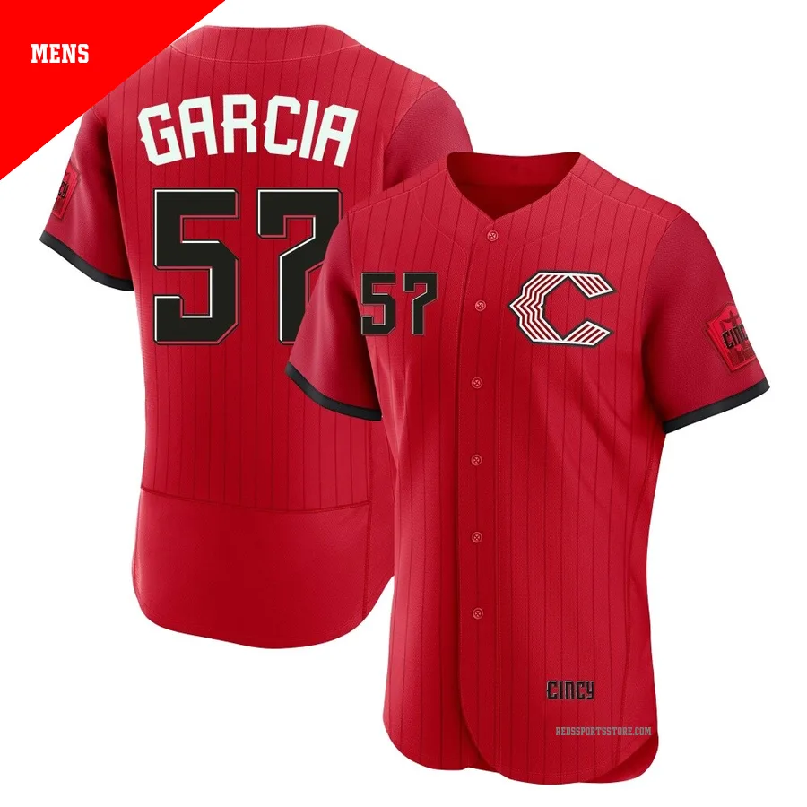Cincinnati Reds ＃57 Julian Garcia Men's Red Authentic 2026 City Connect Stadium Jersey